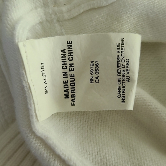 Columbia Cowl Neck Zip-Up Sweater Size Medium White Cargo Sleeve Pocket - Picture 5 of 5